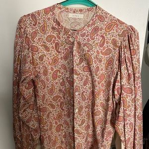 Doen Scarlett Top - pink paisley silk